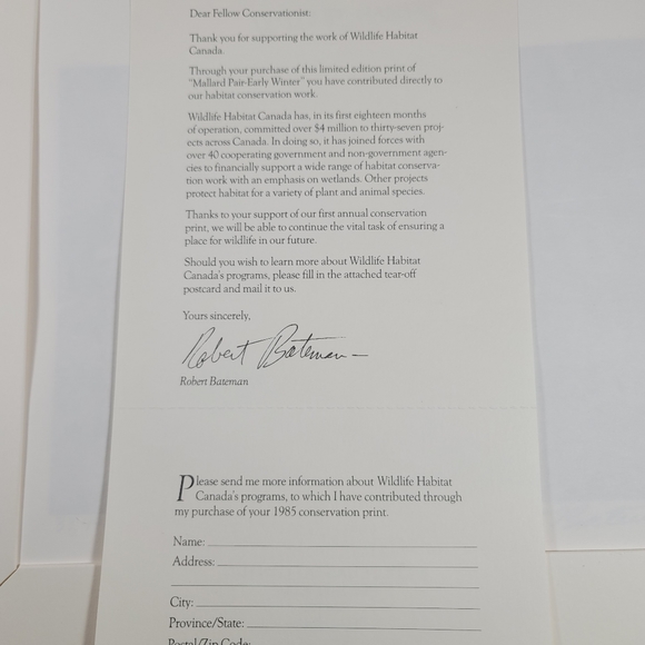 Robert Bateman Mallard Pair Early Winter Print - Picture 5 of 7